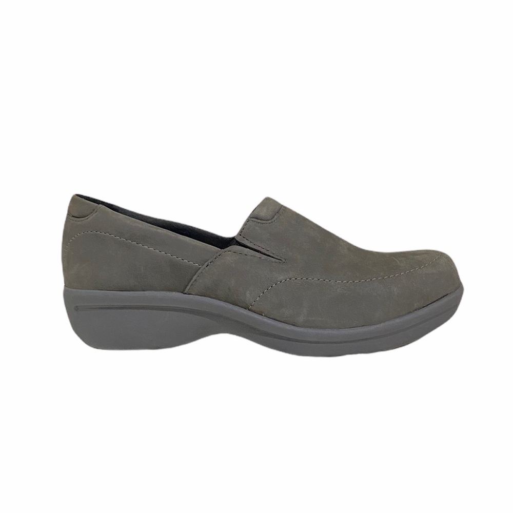 WORX Gray Leather Clog Shoes 7.5C